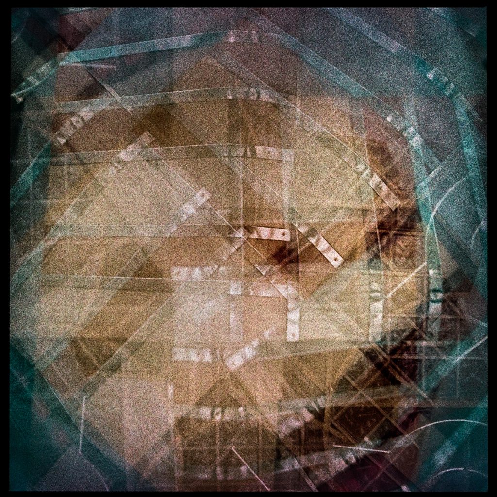 6x6 multi exposure cubism abstract image in color