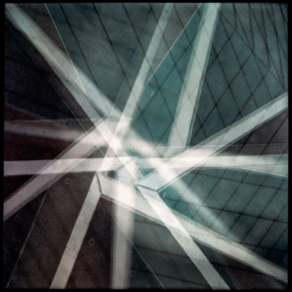 6x6 multi exposure cubism abstract image in color