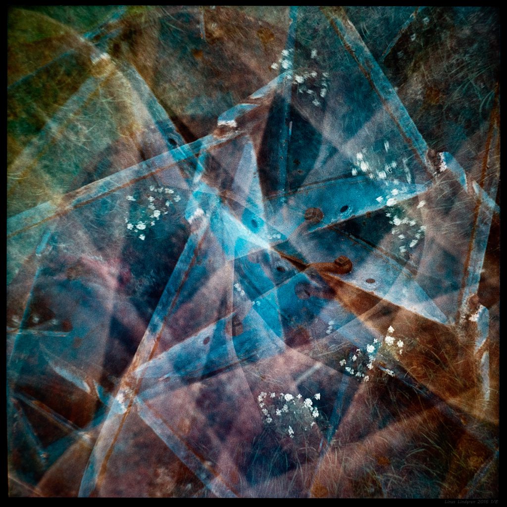 6x6 multi exposure cubism abstract image in color