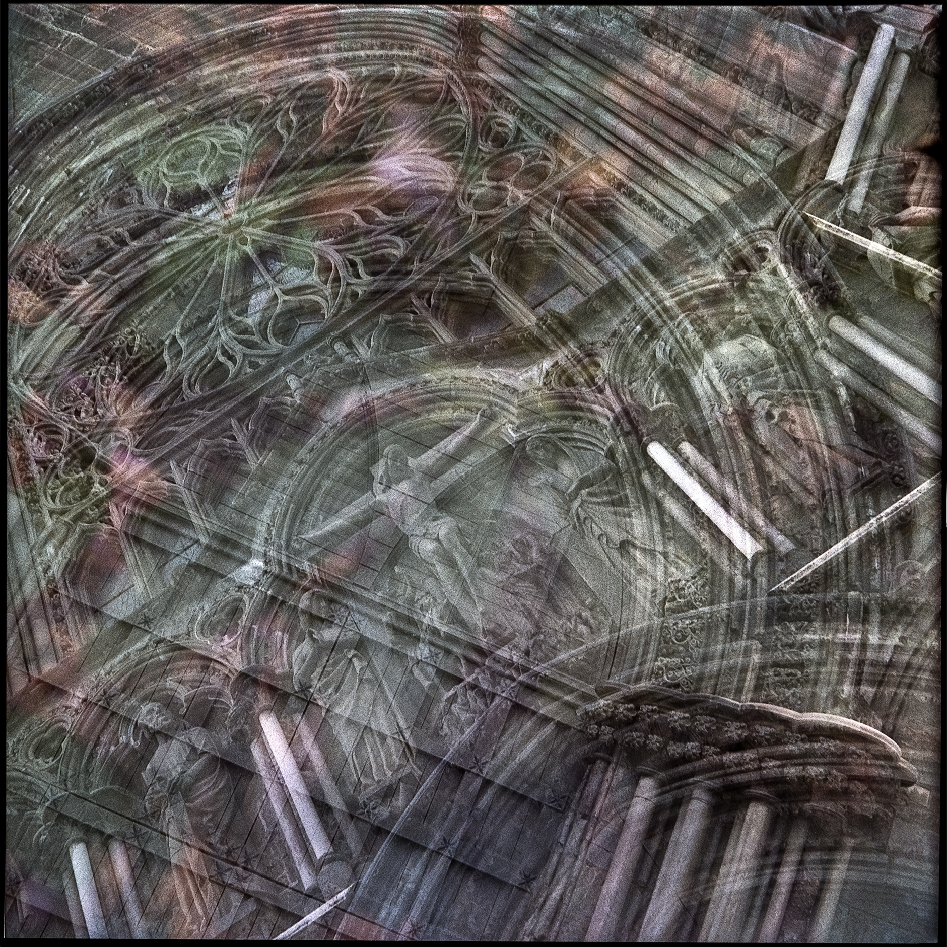 Multiple exposure of the Nidaros Cathedral’s architecture